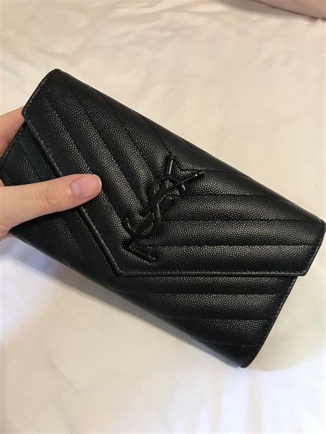 grain wallet ysl|YSL large flap wallet.